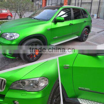 Fashion brilliant green matte chrome metallic pearl vinyl film for car body wrapping