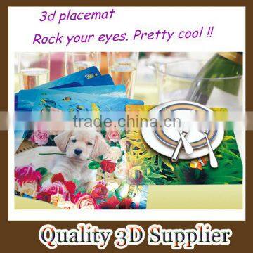 Custom lenticular plastic 3d placemats