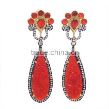 Latest Design Fancy Colorful CZ Stud Earrings ER-660-1360 (2)