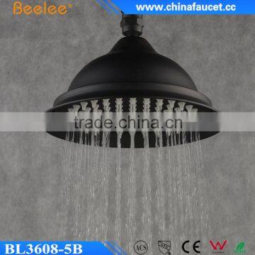 Bathroom Black Round Sucker Shape Waterfall Wall Mounted Overhead Shower