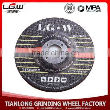 447 China Golden Supplier LG.W 115*6*22 T27 DEPRESSED CENTER GRINDING WHEEL photo-3