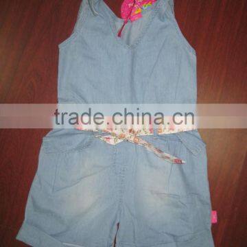 baby clothing set wholesale price soft denim baby girl summer bodysuit