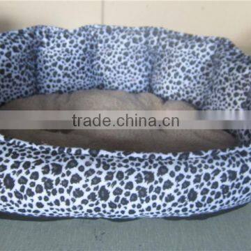 High quality leopard single side fleece polyester pet bed single plush dog bed