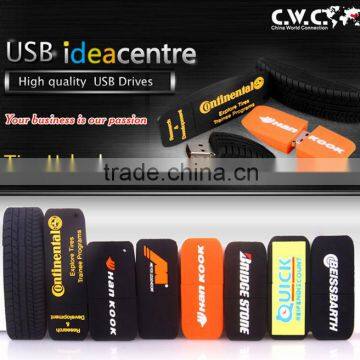 Hot sell custom tyre USB stick 2GB4GB8GB16GB FCC/CE/ROHS Custom Solution PVC/SILICONE tyre usb flash drive