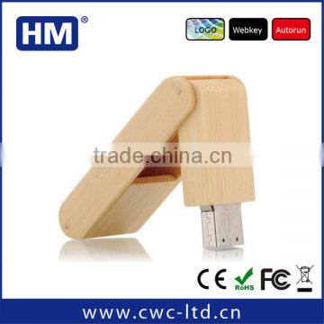 wholesale high quality custom design rotatable wooden usb pen drive wholesale 1gb/2gb/4gb/8gb/16gb/32gb