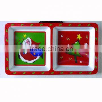 2015 new design melamine divided plate for Christmas festival