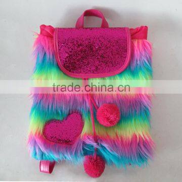 China New Arrival Top Quality Cute Fuzz Backpack for Kids