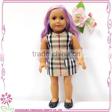 Wholesale new fashion 18 inch doll tartan clothes