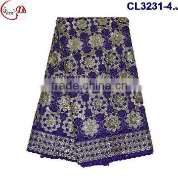 CL3231 for Chtistmas Sale Latest Fashion Design Embroidery George Lace High Quality Soft Materail for Making Women Dress photo-4