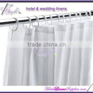 hotel shower curtain, stripe bath curtain in 2cm stripes(180*180cm), including plastic hooks