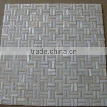 Natural white freshwater river shell mosaic wall tile with convex surface 3D tile