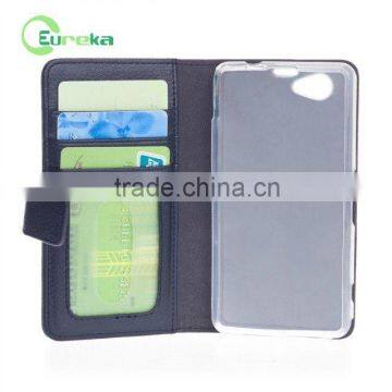 Hot selling newest design book style wallet leather case for Sony Z1 mini