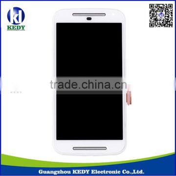 Original White LCD Display For Moto G2 LCD with Touch Screen Digitizer with Frame Assembly