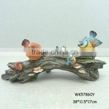 Garden decoration handmade wholesale polyresin bird figurines