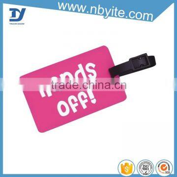 2016 Cheap Bright Colorful Plastic Luggage tag Custom Soft PVC Luggage tag