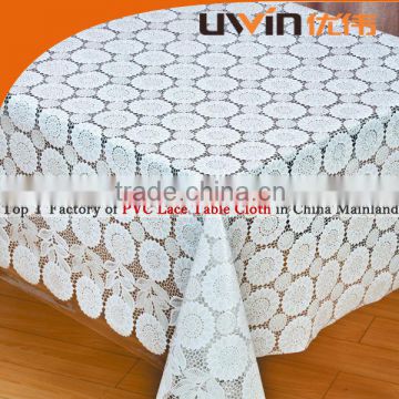 Guangzhou printed lace table backing pvc coated table cloths