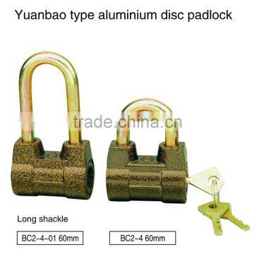 Yuanbao type aluminlim disc padlock