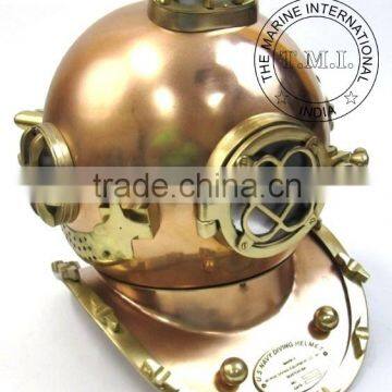 COPPER ANTIQUE DIVER'S HELMET MARK V - NAUTICAL DIVING HELMET - U.S. NAVY DIVING HELMET MARK V - COLLECTIBLE GIFT