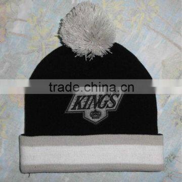 Custom merino wool beanie hat with pom pom