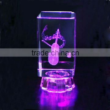 Music note engraved crystal 3D Crystal Laser Engraving Gifts,Fashion Crystal Music note gifts