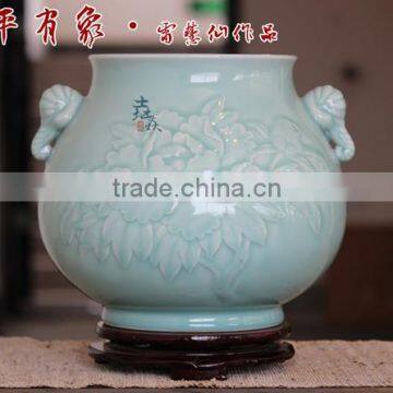 Longquan celadon Hand - tai ping you xiang Bottle gifts