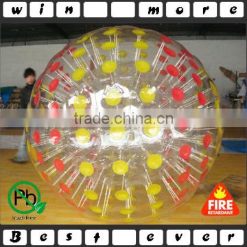 TPU & TPU inflatable glow zorb ball, inflatable zorb with harness