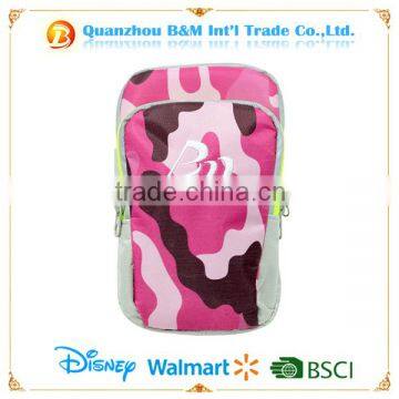 Fashion camouflage sport arm running bag for girl