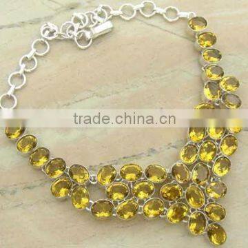 .925 Sterling Silver Necklace Jewelry Wholesale Jewellery With Citrine