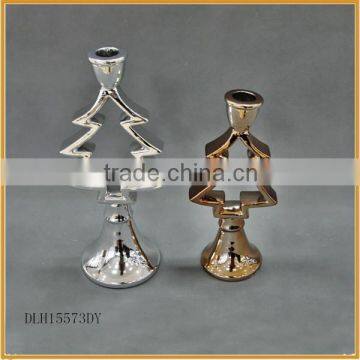 wholesale christmas tree shape tealight holder ceramic candle holder