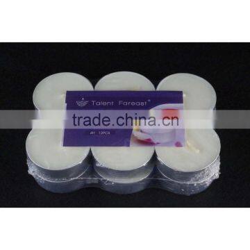 12pc/set white unscented 40g tealight candle in Alu cup