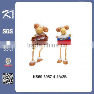 new year hot sale symbol sheep shaped polyresin statue