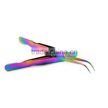 Curved Tip & Straight Tweezer Set In Rainbow Color