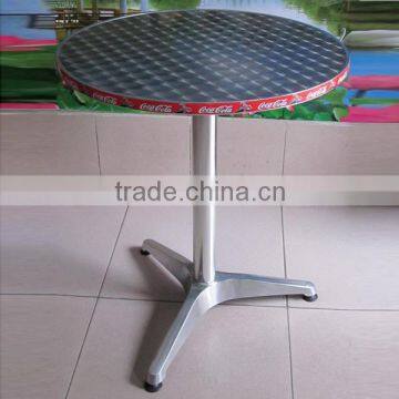 cheap stainless sttel round bar table with logo YT1