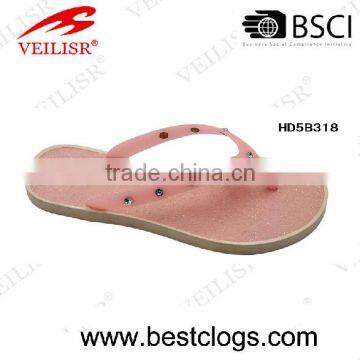 2016 Hot Selling Summer Beach Diamond PVC Upper Slipper for Women