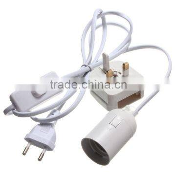 E27 1.5M Plug In Lamp Base Light Socket Switch Cable Vintage Antique Household Lamp Holder EU/UK Plug photo-3