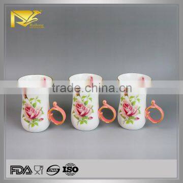 ceramic promotional wholesale flower tea cup set prices, cup for coffee