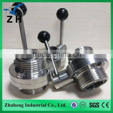 stainless steel sanitary threaded Butterfly valve