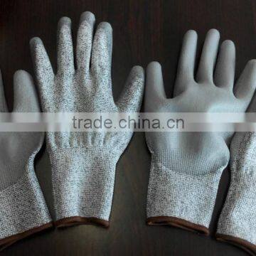 100% HPPE Gloves PU Coated Gloves /Cut Level 5/Cut Resistant Glove photo-2