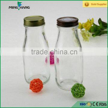 300ml clear food grade glass milk yogurt bottle with screw cap