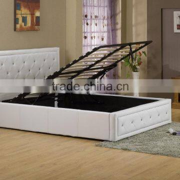 Ottoman Storage Gas Lift Bed With Crystal Buttons Headboard Quality Choice