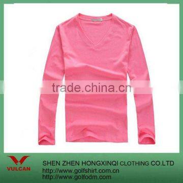 Cotton Pink Long-Sleeves Men Casual t-Shirt