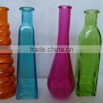 4 pcs colored glass vase