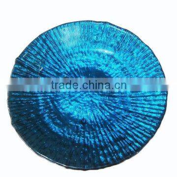 Good quality hand blown decorative gold plating glass plate whole sale