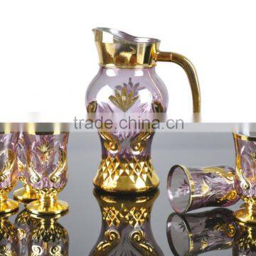 gold glass water drinking set