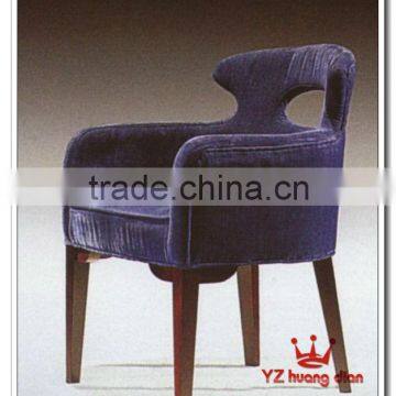 wooden leg purple velvet fabric dining chair