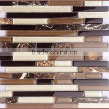 strip shape crystal glass mosaic for TV background decoration