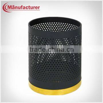 Black Perforated Stand Dustbin/Garbage Bin/Metal Wire Trash Bin/Paper Waste Bin