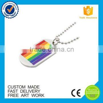 Promotional gift rainbow design colorful military custom metal dog tag