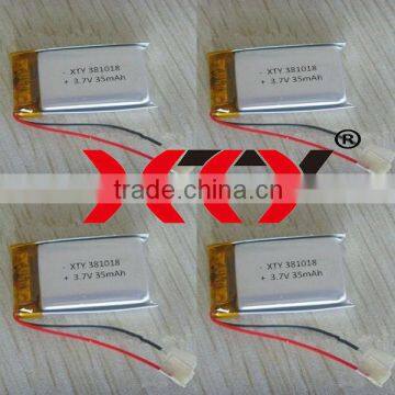381018 3.7V 35mAh lithium polymer battery li-ion battery for Bluetooth handset