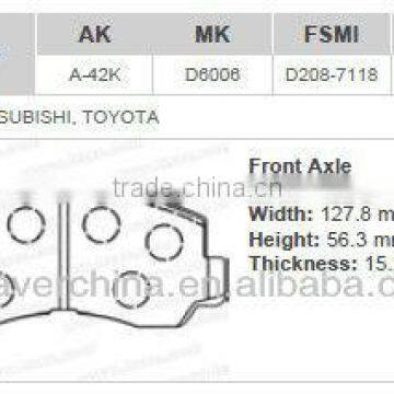 brake pads for MAZDA,MITSUBISHI,TOYOTA